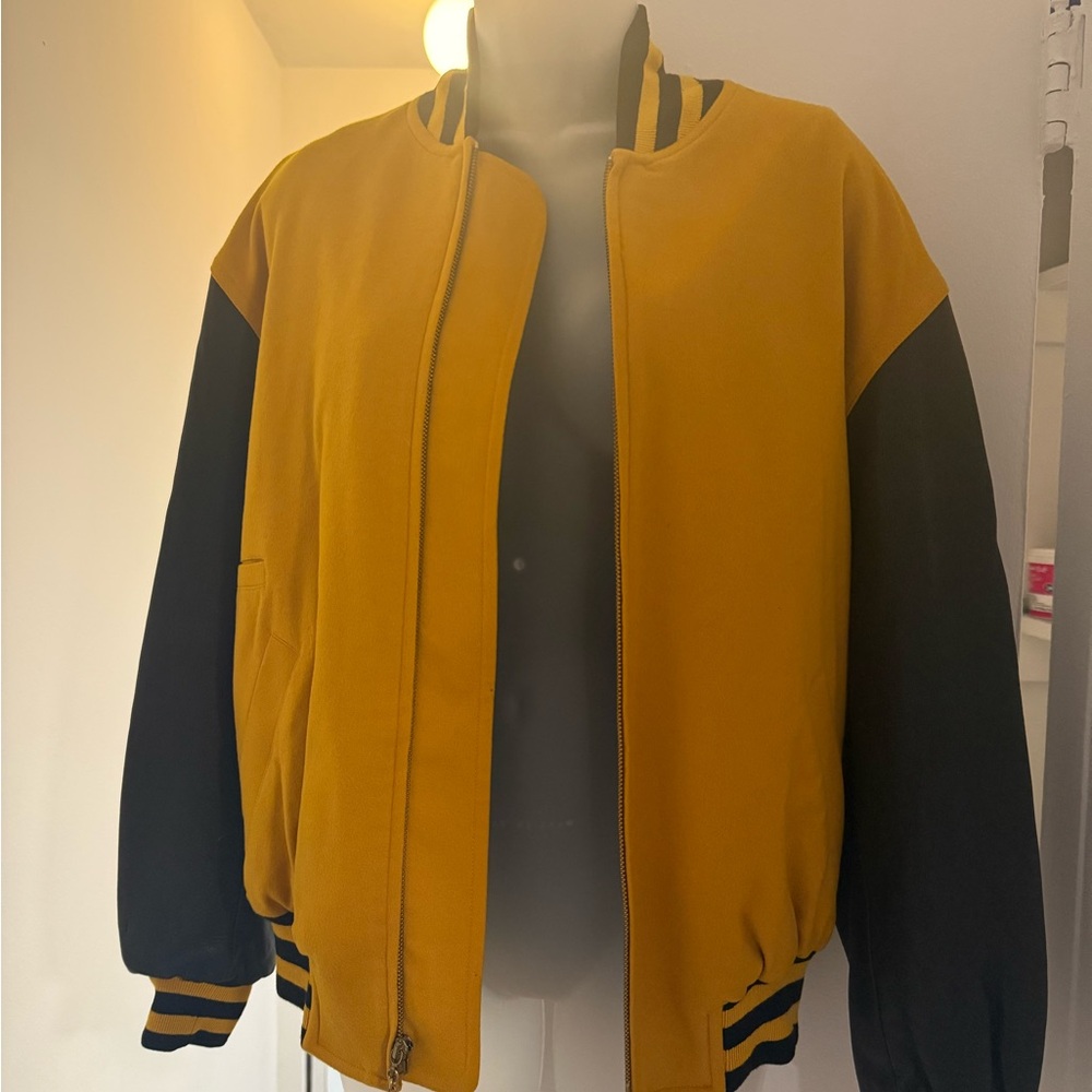 Donna Karan Black and Yellow Bomber Jacket